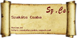 Szakáts Csaba névjegykártya